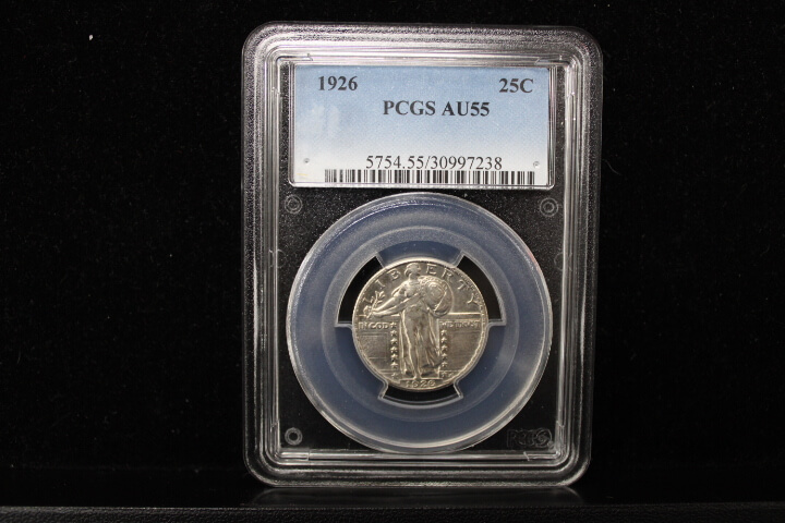 1926 25c Standing Liberty PCGS AU55 Quicksilver Coin Co